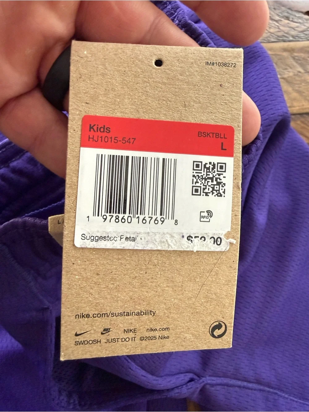 Nike Kobe Kids Purple Sweatpants with Yellow Logo